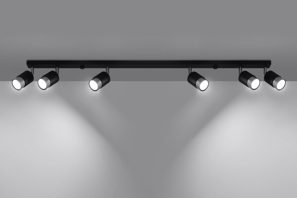 Spot de plafond noir chromé 117 cm de long orientable