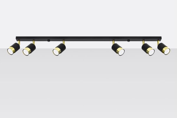 Deckenstrahler Metall Schwarz Gold 117 cm lang HAMIDE