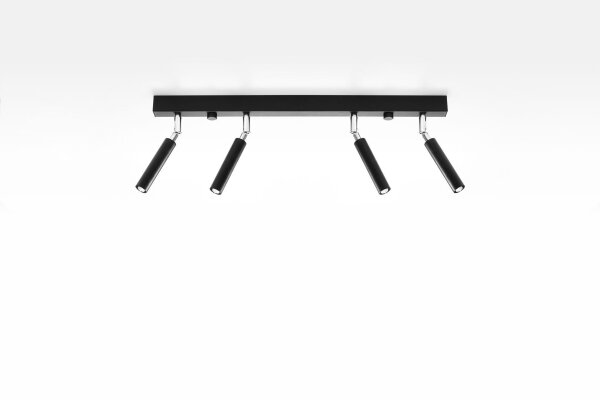Deckenleuchte Schwarz Metall 4-flammig 60 cm lang