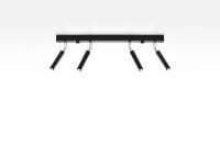 Plafonnier noir métal 4 flammes 60 cm de long
