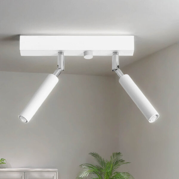 Projecteur de plafond SARGAS blanc 25 cm de large petit 2 flammes