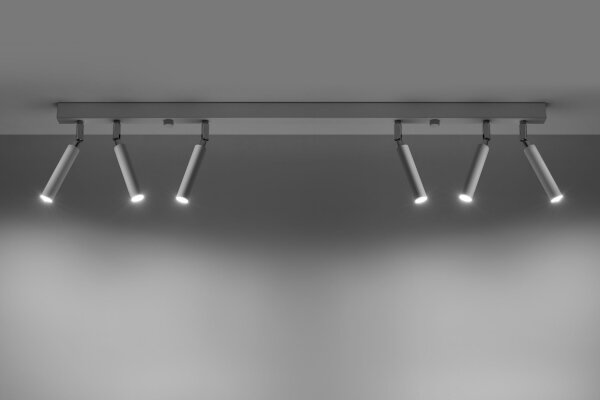 Spot Lampe blanche 6 flammes G9 100 cm de long orientable