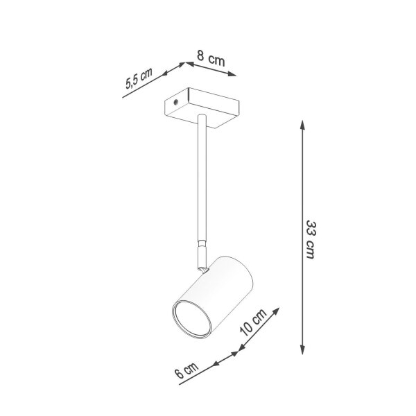 Plafonnier noir orientable métal GU10 H : 33 cm
