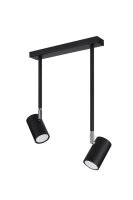 Spot métal 2 flammes orientable noir GU10