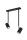 Spot métal 2 flammes orientable noir GU10