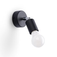 Spot Lampe murale noir rond &Oslash; 8 cm petit pour E27