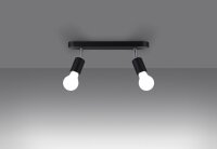 Deckenlampe 2-flammig Schwarz Metall 33 cm lang E27
