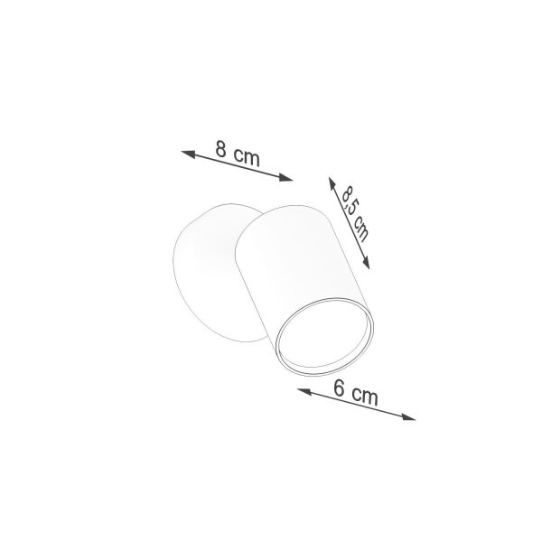 Spot Lampe Wand Weiß klein H: 18,5 cm verstellbar GU10
