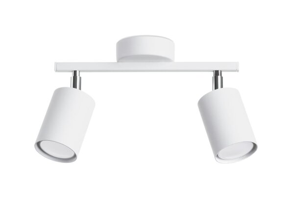 Spot Spot blanc métal allongé 2 flammes 26 cm GU10
