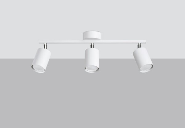 Spot de plafond GU10 3 flammes blanc métal orientable