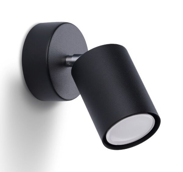 Spot mural noir orientable H : 18,5 cm Métal GU10