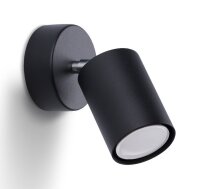Wandspot Schwarz verstellbar H: 18,5 cm Metall GU10