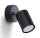 Spot mural noir orientable H : 18,5 cm Métal GU10