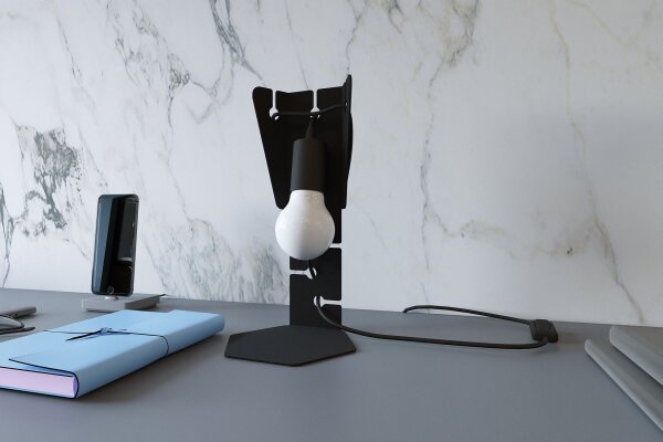 Lampe de table métal noir 31 cm petit décoratif E27