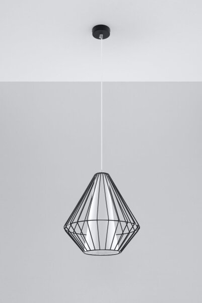 Hängelampe Schwarz Weiß geometrisch Ø 28 cm Modern E27
