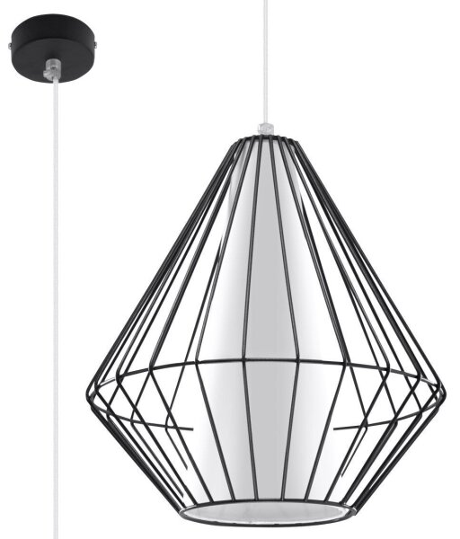 Hängelampe Schwarz Weiß geometrisch Ø 28 cm Modern E27