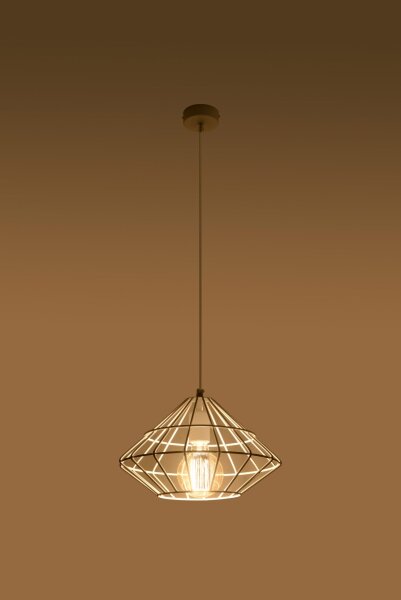 Hängelampe Weiß Metall Draht Retro geometrisch E27