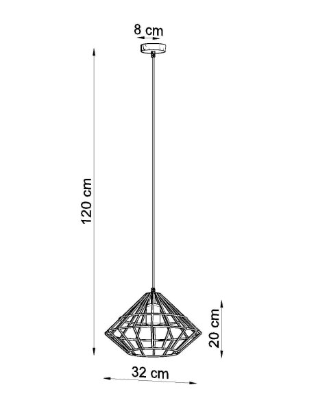 Hängelampe Weiß Metall Draht Retro geometrisch E27