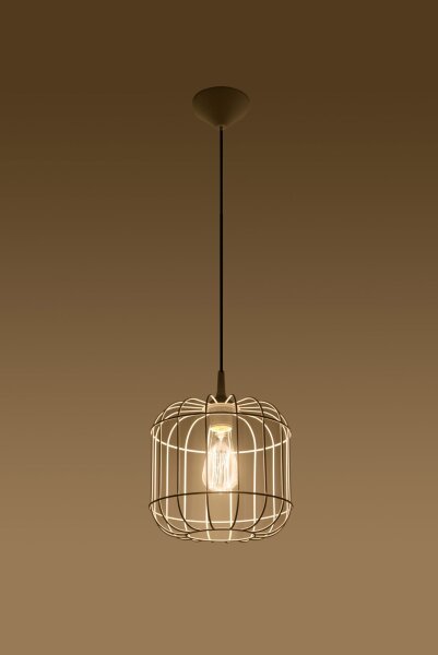 Suspension Blanc Métal Fil Ø 23 cm Rétro E27