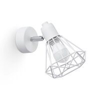 Applique murale blanche orientable filaire Abat-jour E27...