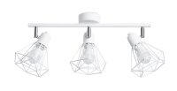 Deckenstrahler 3-flammig E27 Wei&szlig; 52 cm Retro verstellbar