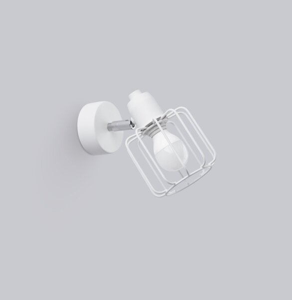 Applique murale Blanc Métal Fil de fer Cage Rétro orientable