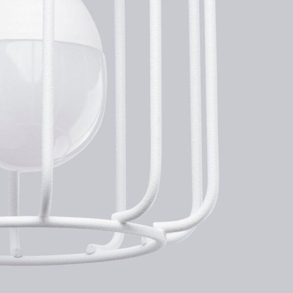 Applique murale Blanc Métal Fil de fer Cage Rétro orientable