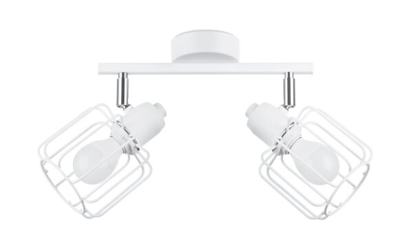 Deckenlampe Weiß Metall 2-flammig B: 27 cm Retro
