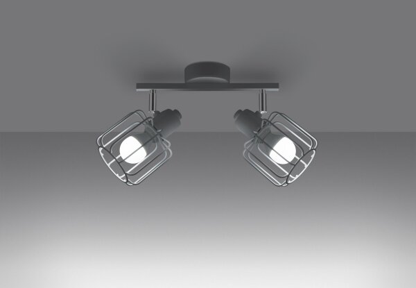 Deckenlampe Weiß Metall 2-flammig B: 27 cm Retro