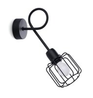 Wandleuchte Schwarz Metall Retro E14 Käfigschirm TISTA