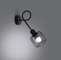 Wandleuchte Schwarz Metall Retro E14 Käfigschirm TISTA