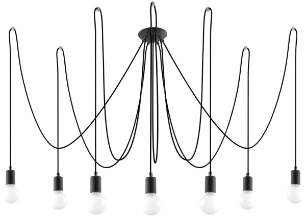 XXL Lampe suspendue noire réglable jusquà 3 m E27