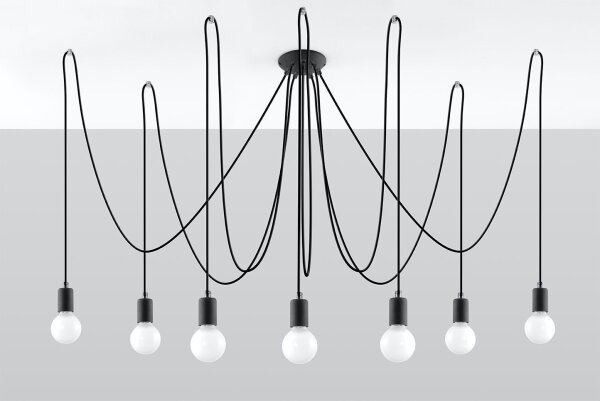 XXL Lampe suspendue noire réglable jusquà 3 m E27