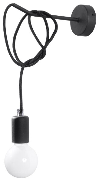 Applique noire ajustable H : jusquà 1 m E27