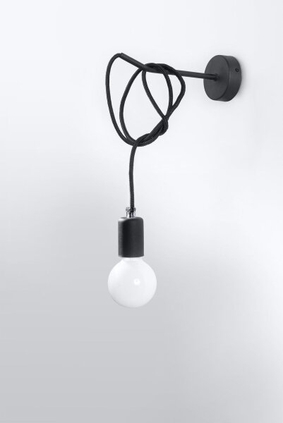 Applique noire ajustable H : jusquà 1 m E27