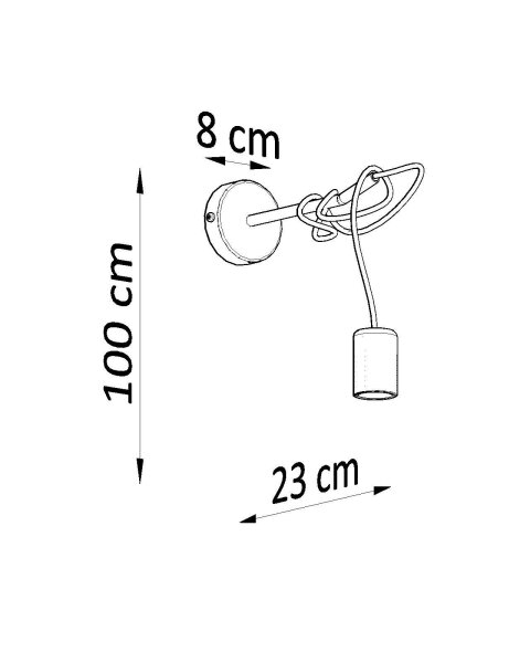 Applique noire ajustable H : jusquà 1 m E27