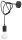 Applique noire ajustable H : jusquà 1 m E27