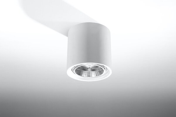 Plafonnier Blanc Métal petit Ø 14,5 cm Moderne plat G9