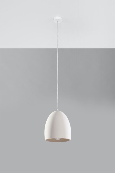 Pendelleuchte Weiß Ø 30 cm Keramik bemalbar E27 TEVEL