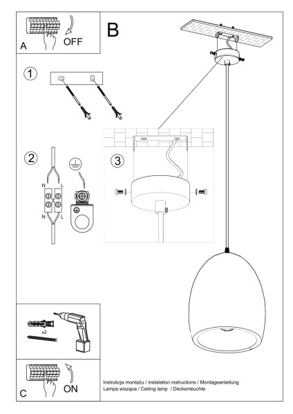 Pendelleuchte Weiß Ø 30 cm Keramik bemalbar E27 TEVEL