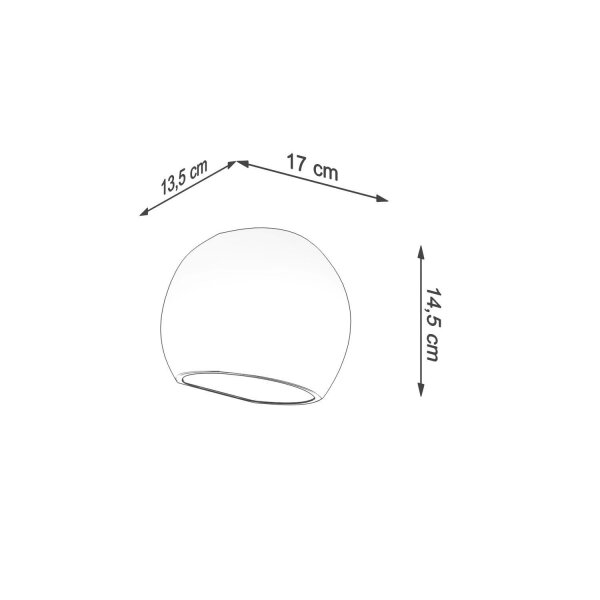 Applique céramique ronde L : 17 cm petit blanc E27 Up Down