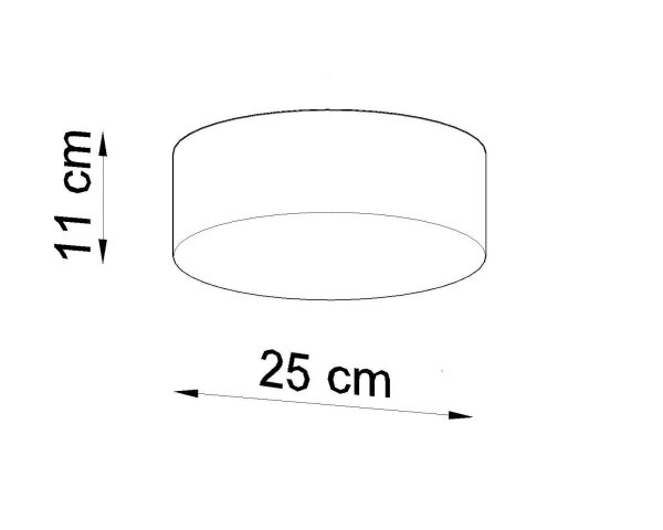 Deckenleuchte Schwarz Ø 25 cm rund flach E27 ATISS