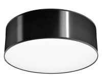 Plafonnier noir &Oslash; 25 cm rond plat E27 ATISS
