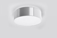 Plafonnier plat rond Ø 25 cm Gris E27 faible...