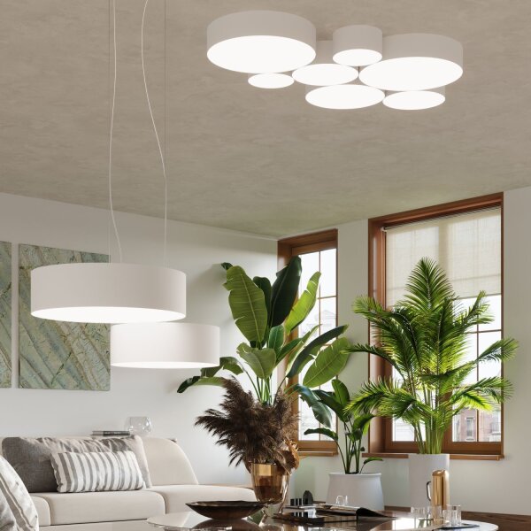Deckenlampe Weiß rund flach Ø 25 cm blendarm E27