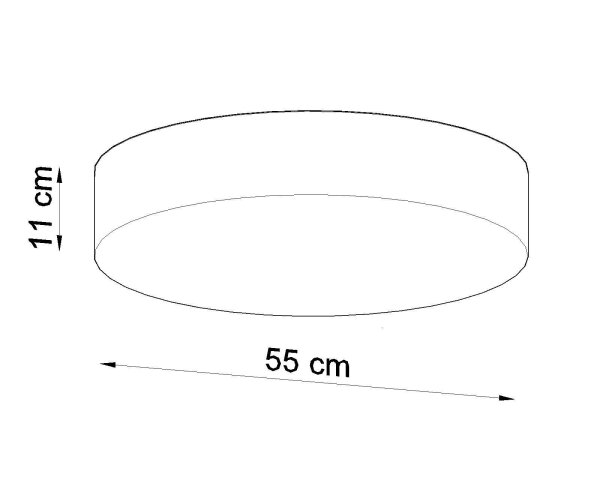 Deckenlampe rund flach Ø 55 cm blendarm 4x E27 Schwarz