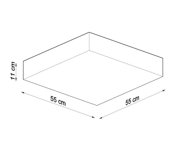 Plafonnier Gris carré 55 cm 4x E27 Moderne