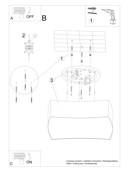 Deckenleuchte Weiß 39 cm lang blendarm 2x E27 BREEL
