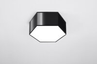 Schwarze Deckenleuchte blendarm 30,5 cm lang für 2x E27