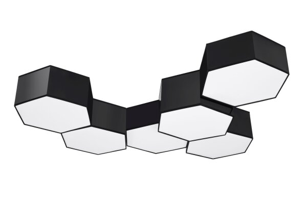 Lampe de plafond à faible éblouissement Moderne plat petit noir 2x E27